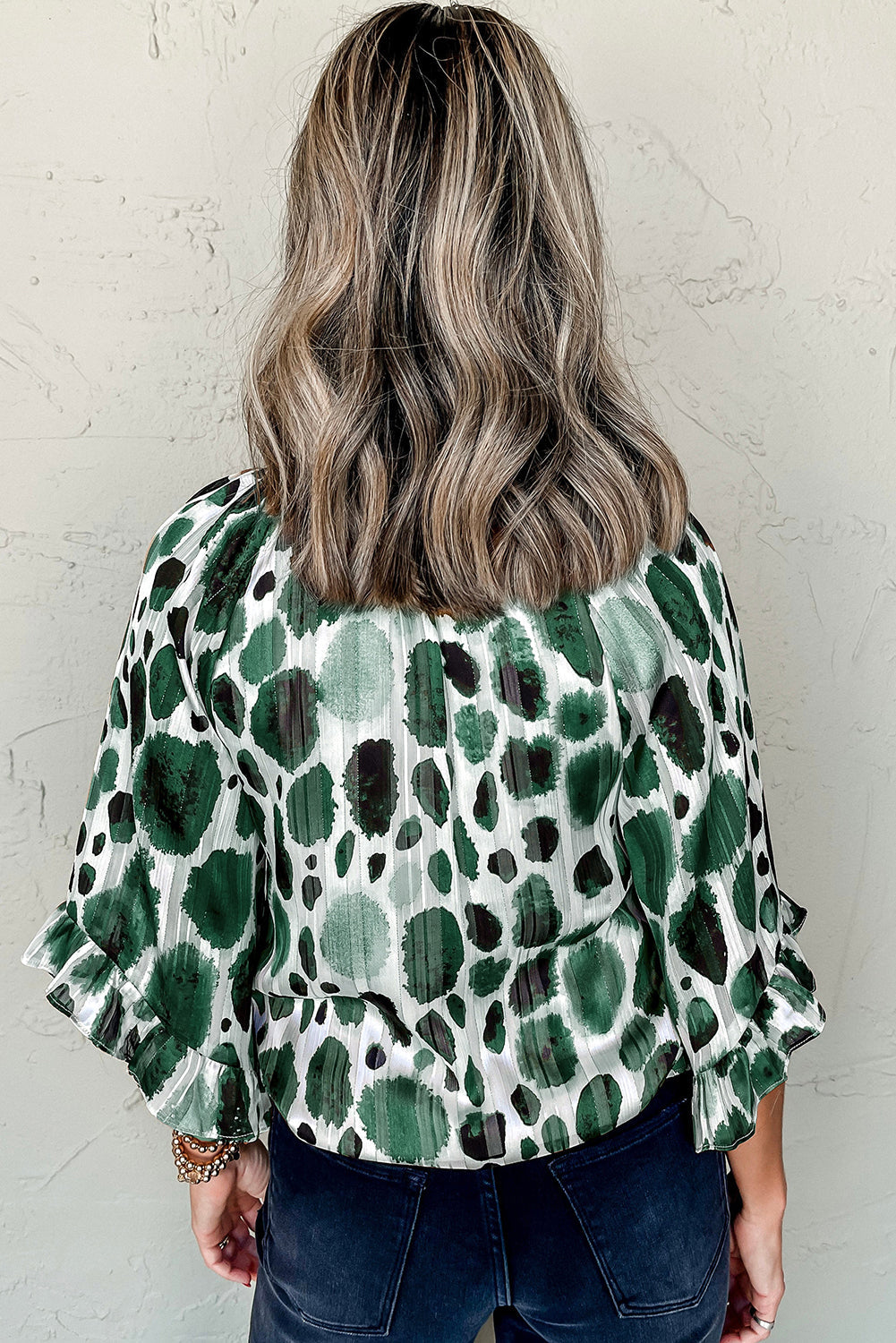 Abstract Pleated Blouse Side View