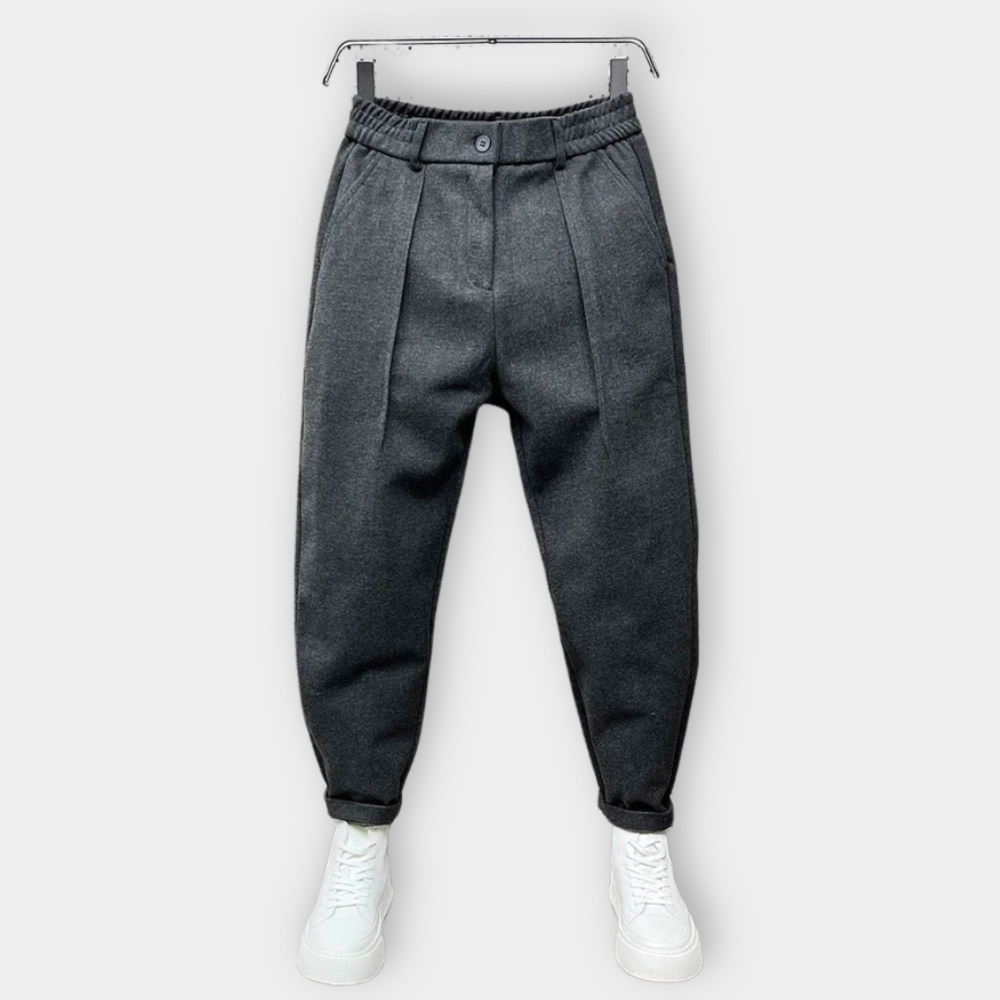 Men Pleated Casual Pants Back View