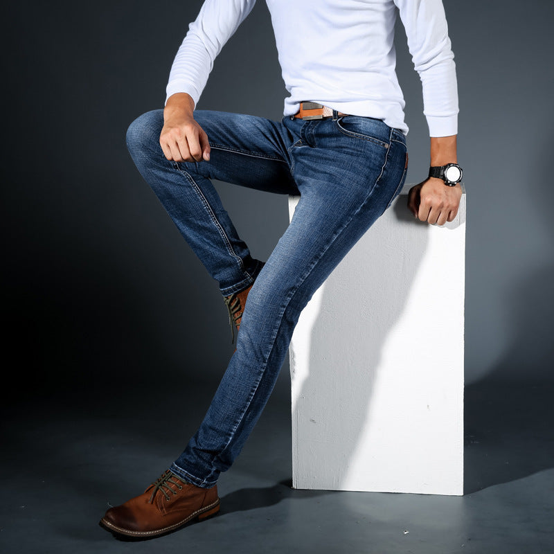 Men Slim Fit Stretch Jeans Front View