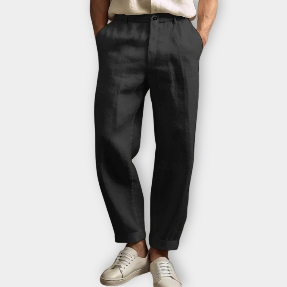 Linen Blend Trousers Side View