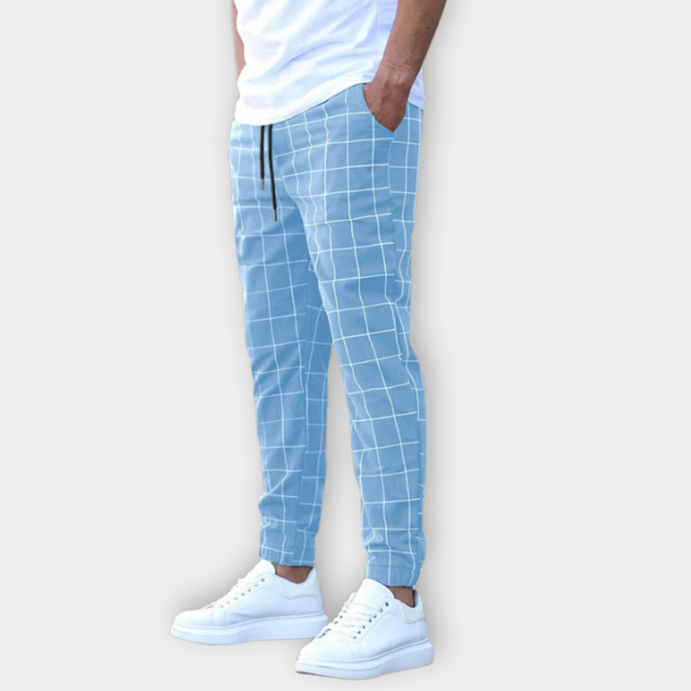 Back View Checked Jogger Pants
