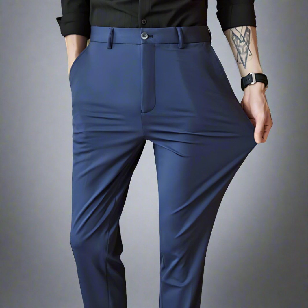 Slim Fit Stretch Pants Front View