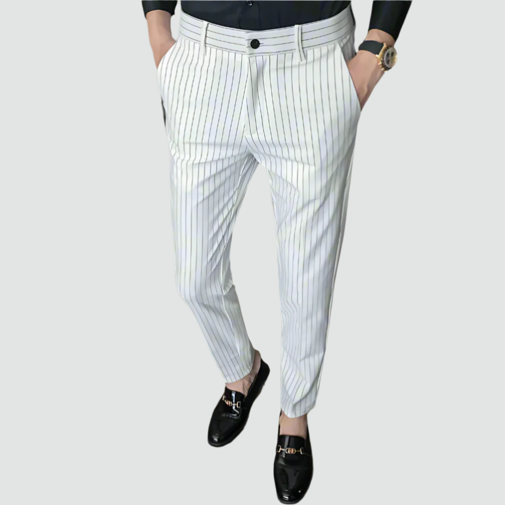 Men's Vertical Stripe Slim Fit Trousers