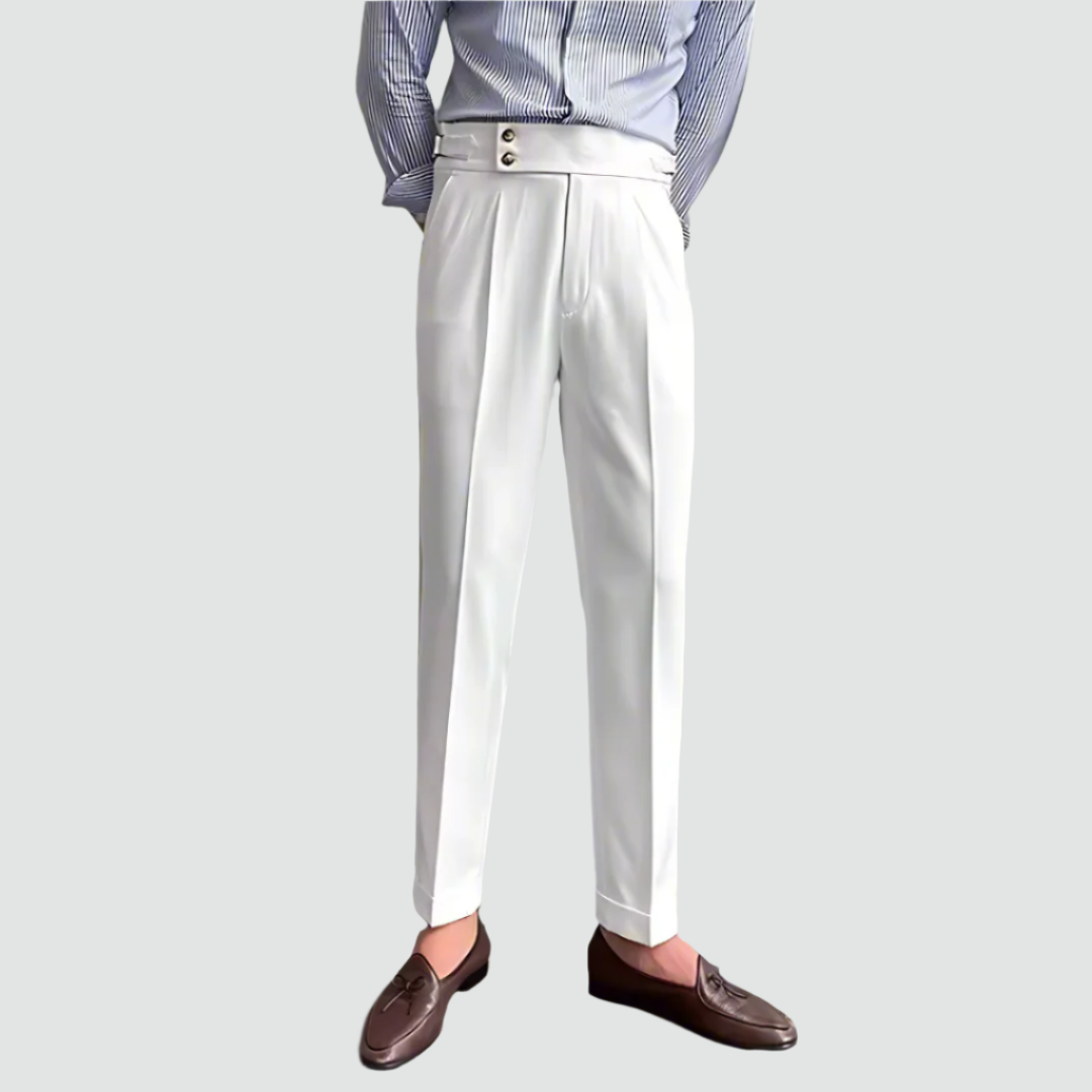 Double Button Italian Suit Pants Front View