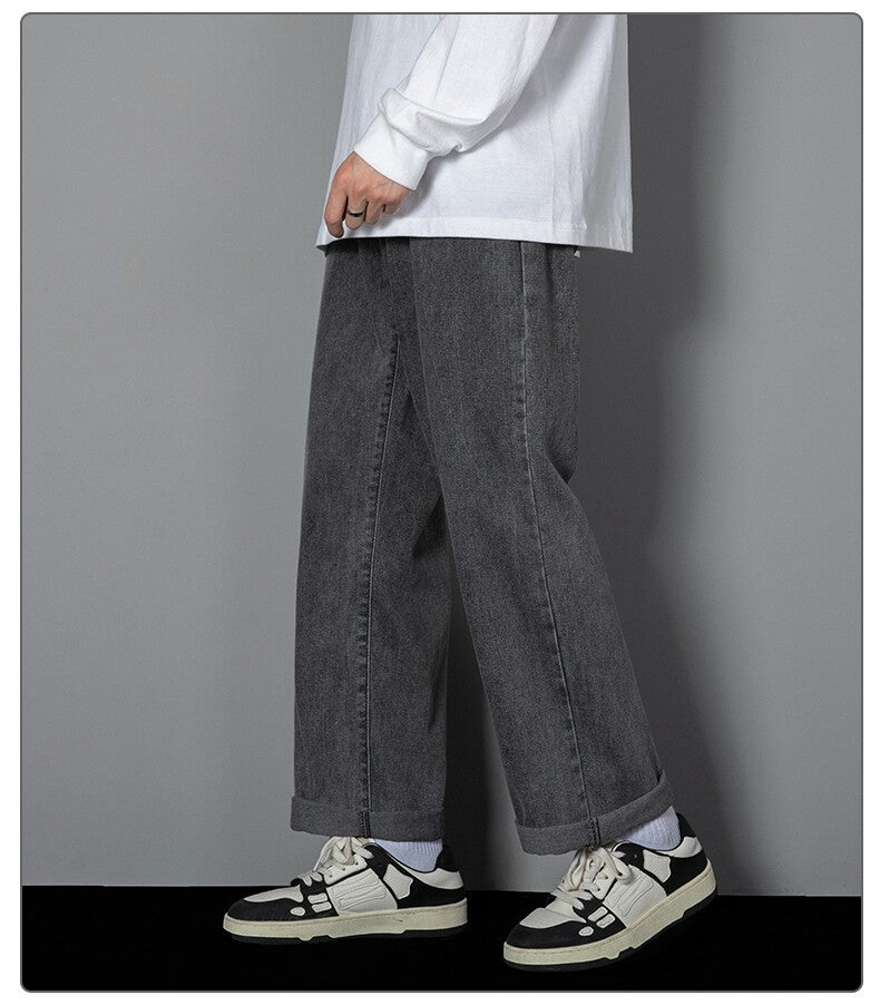 Wide Leg Denim Pants Side View